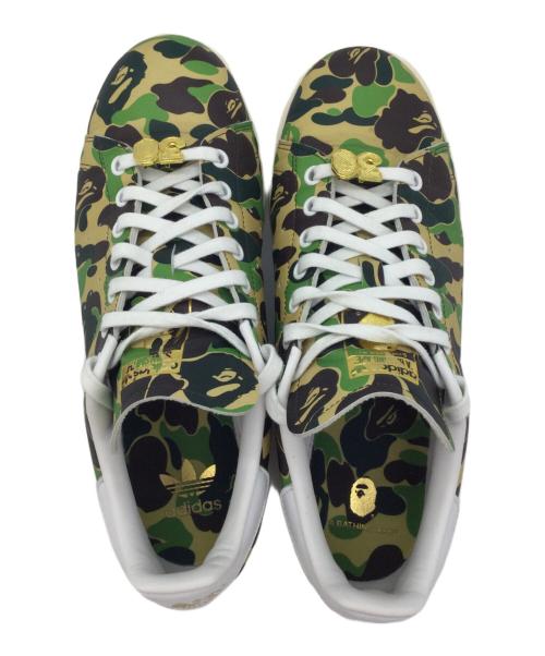 adidas（アディダス）adidas (アディダス) A BATHING APE (ア ベイシング エイプ) スニーカー グリーン×ベージュ サイズ:US9、UK8.5、EUR42.5、cm27、CN265の古着・服飾アイテム
