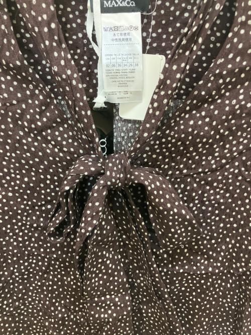 MAX&Co.（マックスアンドコー）MAX&Co. (マックスアンドコー) 長袖ブラウス ブラウン×ホワイト サイズ:38の古着・服飾アイテム