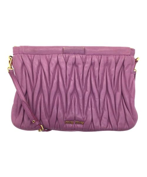 MIU MIU（ミュウミュウ）MIU MIU (ミュウミュウ) ハンドバッグ ピンク×ゴールドの古着・服飾アイテム