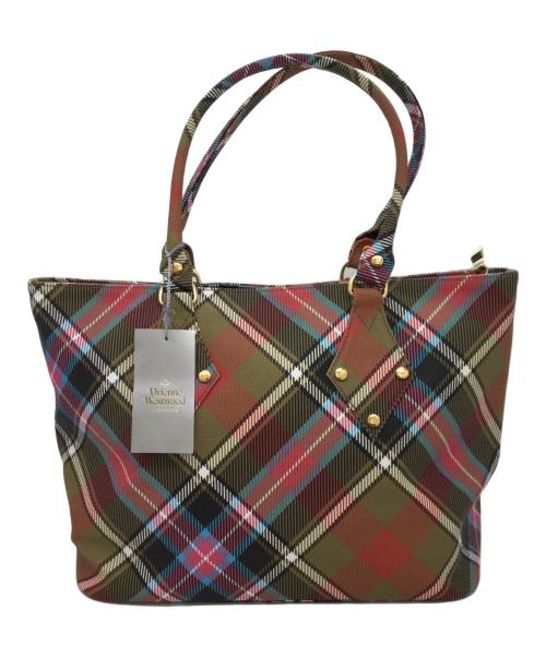 Vivienne Westwood（ヴィヴィアンウエストウッド）Vivienne Westwood (ヴィヴィアンウエストウッド) PVCチェックトートバッグ マルチカラーの古着・服飾アイテム