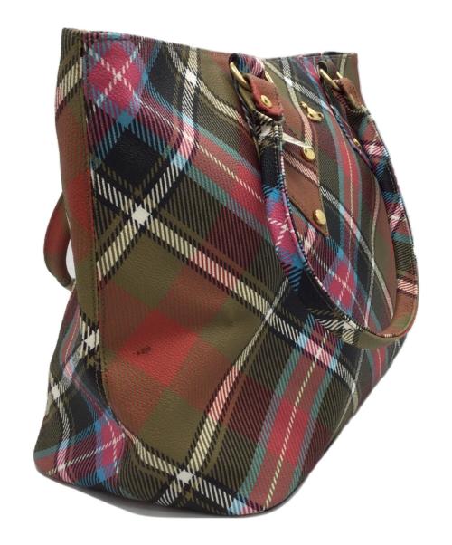 Vivienne Westwood（ヴィヴィアンウエストウッド）Vivienne Westwood (ヴィヴィアンウエストウッド) PVCチェックトートバッグ マルチカラーの古着・服飾アイテム
