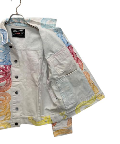 SUPREME（シュプリーム）SUPREME (シュプリーム) Hysteric Glamour (ヒステリックグラマー) スネイクデニムトラッカージャケット ブルー×ホワイト サイズ:Mの古着・服飾アイテム