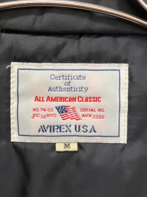 AVIREX（アヴィレックス）AVIREX (アヴィレックス) 61102231　中綿ジャケット ブラック サイズ:Mの古着・服飾アイテム
