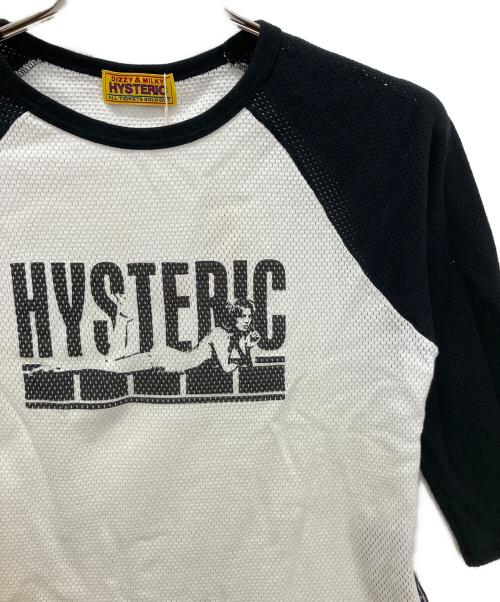 Hysteric Glamour（ヒステリックグラマー）Hysteric Glamour (ヒステリックグラマー) 01251CL07　七分丈カットソー ホワイト×ブラック サイズ:FREEの古着・服飾アイテム