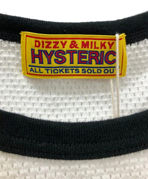 Hysteric Glamour（ヒステリックグラマー）Hysteric Glamour (ヒステリックグラマー) 01251CL07　七分丈カットソー ホワイト×ブラック サイズ:FREEの古着・服飾アイテム