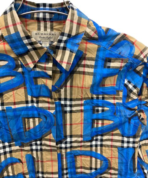 BURBERRY LONDON（バーバリーロンドン）BURBERRY LONDON (バーバリーロンドン) 長袖シャツ ベージュ×ブルー サイズ:36の古着・服飾アイテム