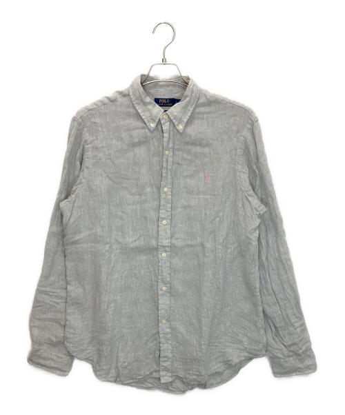 POLO RALPH LAUREN（ポロ・ラルフローレン）POLO RALPH LAUREN (ポロ・ラルフローレン) 長袖シャツ グレー×ピンク サイズ:Lの古着・服飾アイテム