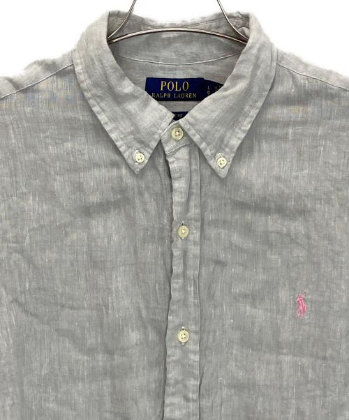 POLO RALPH LAUREN（ポロ・ラルフローレン）POLO RALPH LAUREN (ポロ・ラルフローレン) 長袖シャツ グレー×ピンク サイズ:Lの古着・服飾アイテム