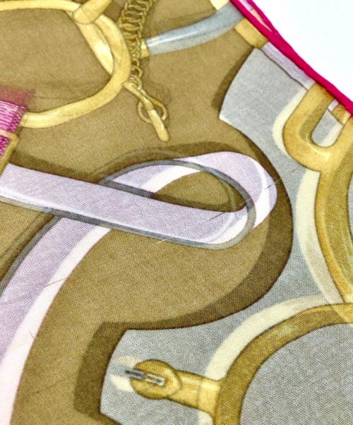 HERMES（エルメス）HERMES (エルメス) ストール ブラウン×パープルの古着・服飾アイテム