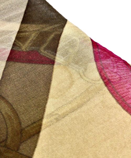 HERMES（エルメス）HERMES (エルメス) ストール ブラウン×パープルの古着・服飾アイテム