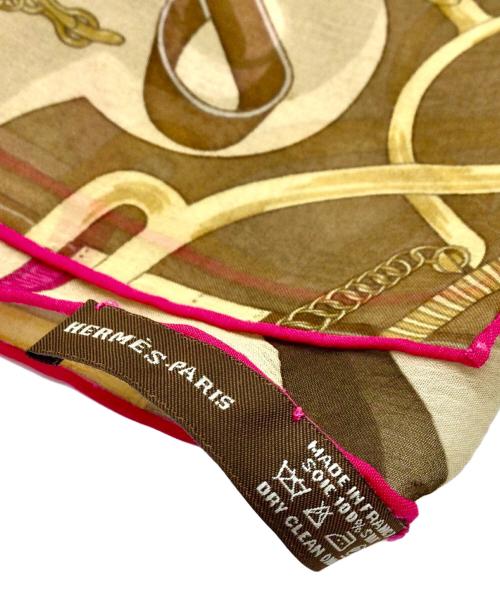 HERMES（エルメス）HERMES (エルメス) ストール ブラウン×パープルの古着・服飾アイテム