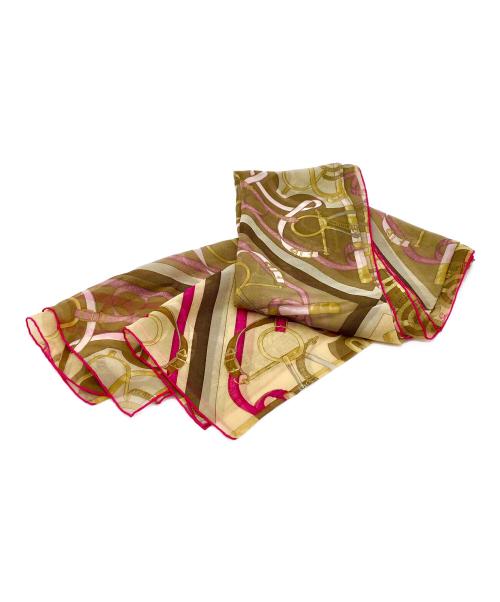 HERMES（エルメス）HERMES (エルメス) ストール ブラウン×パープルの古着・服飾アイテム