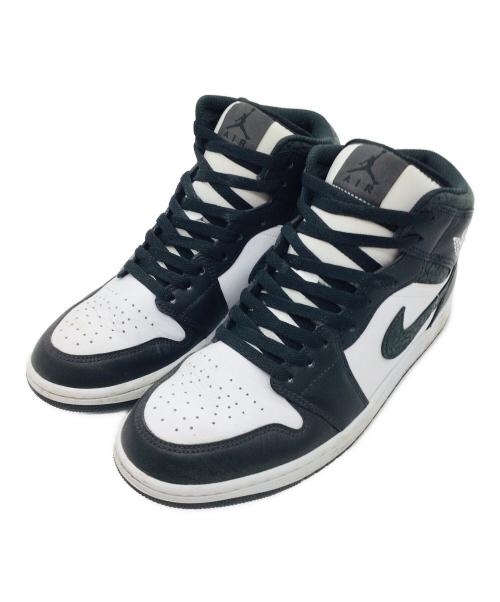 NIKE（ナイキ）NIKE (ナイキ) Air Jordan 1 Mid ブラック×ホワイト サイズ:US9、UK8、EUR42.5、cm27、BR40.5、CN270(2.5)の古着・服飾アイテム