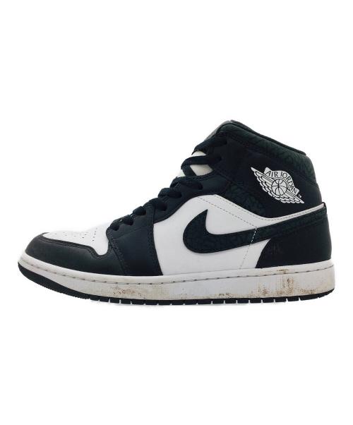 NIKE（ナイキ）NIKE (ナイキ) Air Jordan 1 Mid ブラック×ホワイト サイズ:US9、UK8、EUR42.5、cm27、BR40.5、CN270(2.5)の古着・服飾アイテム