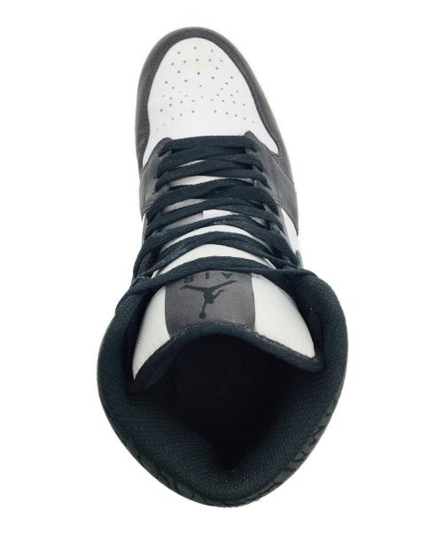 NIKE（ナイキ）NIKE (ナイキ) Air Jordan 1 Mid ブラック×ホワイト サイズ:US9、UK8、EUR42.5、cm27、BR40.5、CN270(2.5)の古着・服飾アイテム