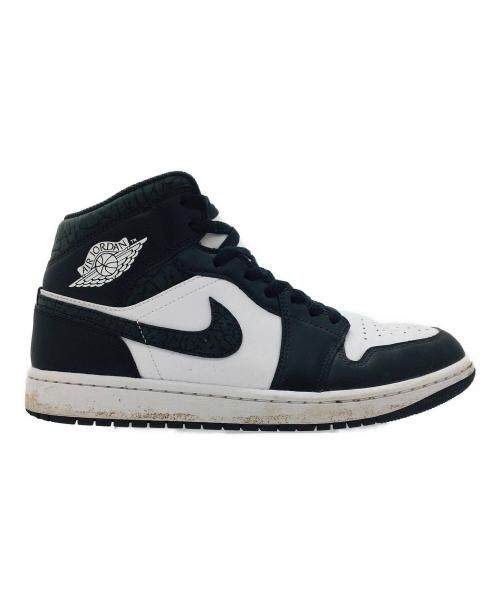 NIKE（ナイキ）NIKE (ナイキ) Air Jordan 1 Mid ブラック×ホワイト サイズ:US9、UK8、EUR42.5、cm27、BR40.5、CN270(2.5)の古着・服飾アイテム