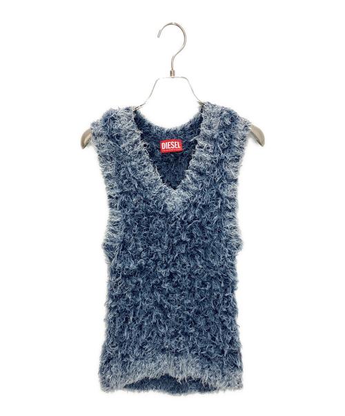 DIESEL（ディーゼル）DIESEL (ディーゼル) ニットベスト ブルー サイズ:Sの古着・服飾アイテム