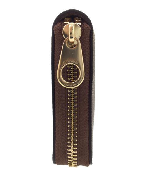 COACH（コーチ）COACH (コーチ) ジップ アラウンド ウォレット ブラウンの古着・服飾アイテム