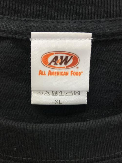 A&W（エイアンドダブリュ）A&W (エイアンドダブリュ) 半袖カットソー ブラック サイズ:XLの古着・服飾アイテム