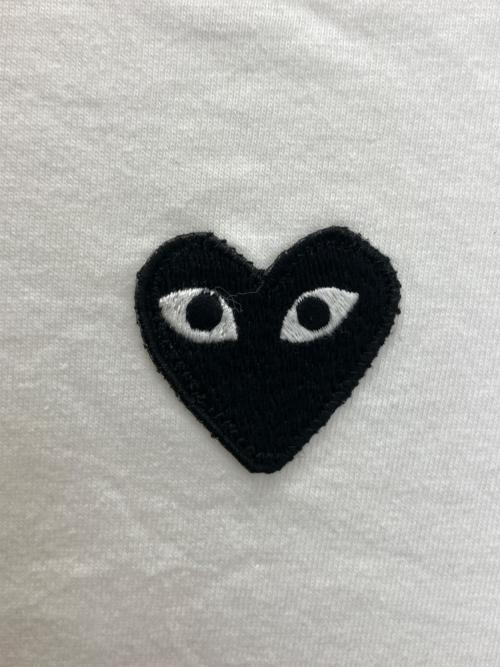 PLAY COMME des GARCONS（プレイコムデギャルソン）PLAY COMME des GARCONS (プレイコムデギャルソン) AX-T341　半袖カットソー ホワイト×ブラック サイズ:Mの古着・服飾アイテム