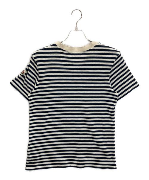 MONCLER（モンクレール）MONCLER (モンクレール) J10938C00017　半袖カットソー ネイビー×ホワイト サイズ:Lの古着・服飾アイテム