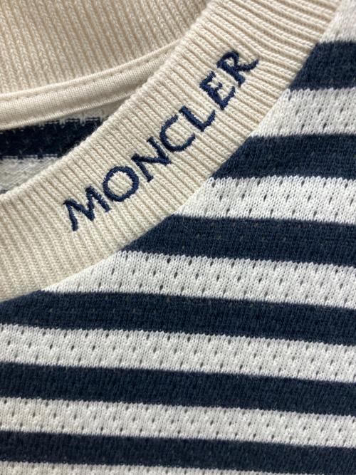 MONCLER（モンクレール）MONCLER (モンクレール) J10938C00017　半袖カットソー ネイビー×ホワイト サイズ:Lの古着・服飾アイテム