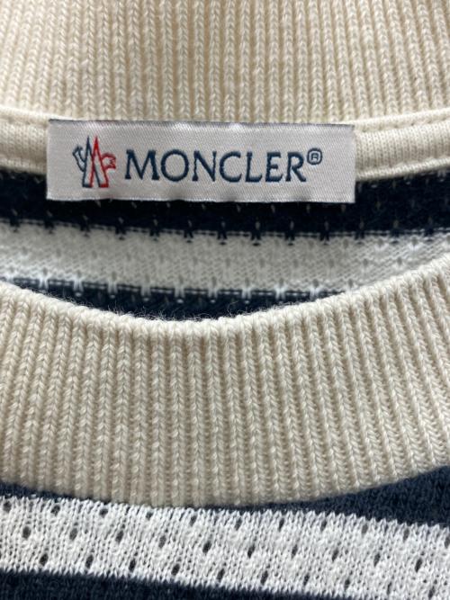 MONCLER（モンクレール）MONCLER (モンクレール) J10938C00017　半袖カットソー ネイビー×ホワイト サイズ:Lの古着・服飾アイテム