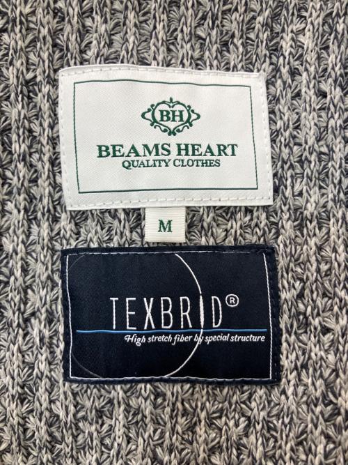 BEAMS HEART（ビームスハート）BEAMS HEART (ビームスハート) ハニカム ニット ジャケット グレー サイズ:Mの古着・服飾アイテム