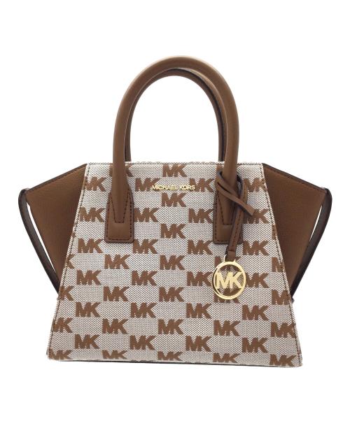 MICHAEL KORS（マイケル・コース）MICHAEL KORS (マイケル・コース) 2WAYバッグ ブラウン×ホワイトの古着・服飾アイテム