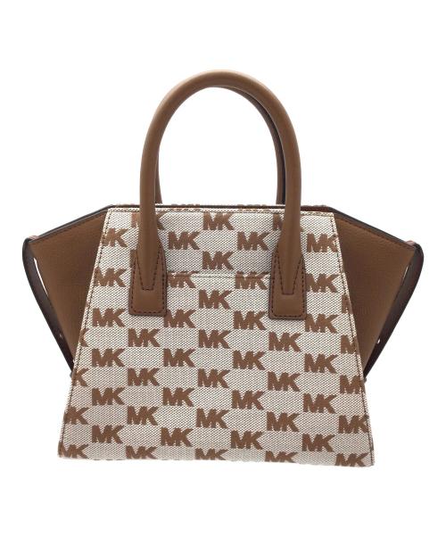 MICHAEL KORS（マイケル・コース）MICHAEL KORS (マイケル・コース) 2WAYバッグ ブラウン×ホワイトの古着・服飾アイテム
