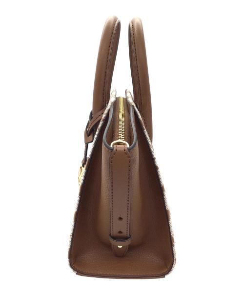 MICHAEL KORS（マイケル・コース）MICHAEL KORS (マイケル・コース) 2WAYバッグ ブラウン×ホワイトの古着・服飾アイテム
