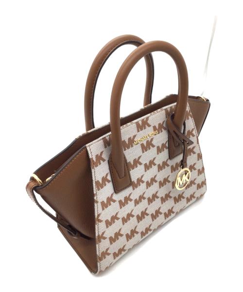 MICHAEL KORS（マイケル・コース）MICHAEL KORS (マイケル・コース) 2WAYバッグ ブラウン×ホワイトの古着・服飾アイテム
