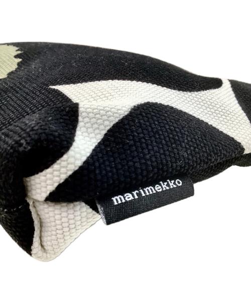 marimekko（マリメッコ）marimekko (マリメッコ) がま口バッグ ホワイト×ブラック 未使用品の古着・服飾アイテム