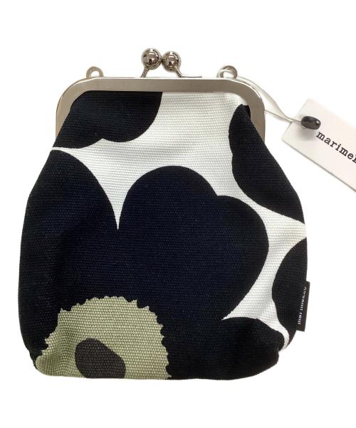 marimekko（マリメッコ）marimekko (マリメッコ) がま口バッグ ホワイト×ブラック 未使用品の古着・服飾アイテム