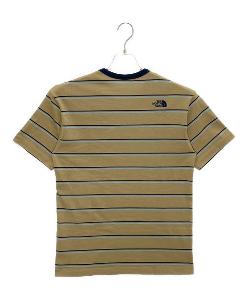 THE NORTH FACE（ザ ノース フェイス）THE NORTH FACE (ザ ノース フェイス) NT12396　半袖カットソー ベージュ×ネイビー サイズ:Sの古着・服飾アイテム