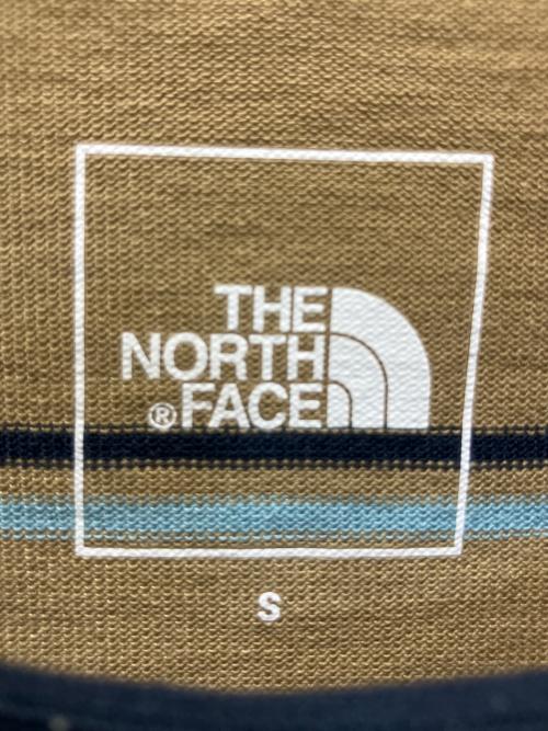 THE NORTH FACE（ザ ノース フェイス）THE NORTH FACE (ザ ノース フェイス) NT12396　半袖カットソー ベージュ×ネイビー サイズ:Sの古着・服飾アイテム