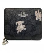 COACHコーチ）の古着「2つ折り財布」｜ブラック×ベージュ