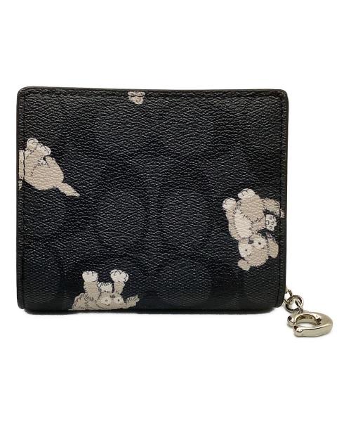 COACH（コーチ）COACH (コーチ) 2つ折り財布 ブラック×ベージュの古着・服飾アイテム