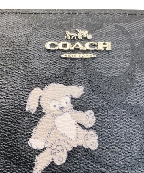COACH（コーチ）COACH (コーチ) 2つ折り財布 ブラック×ベージュの古着・服飾アイテム