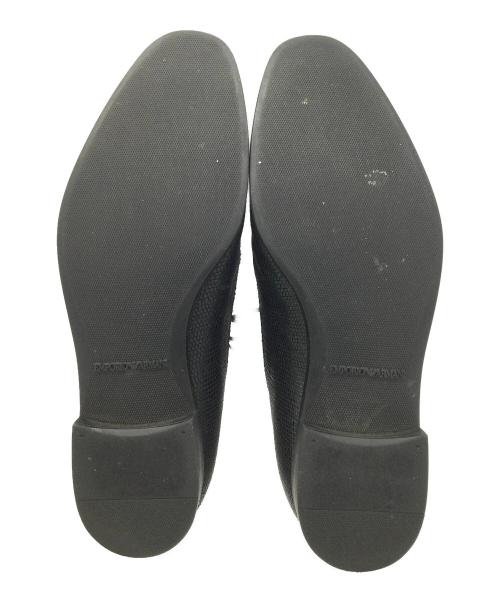 EMPORIO ARMANI（エンポリオ アルマーニ）EMPORIO ARMANI (エンポリオ アルマーニ) プレーントゥシューズ ブラック サイズ:6の古着・服飾アイテム