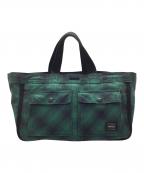 PORTERポーター）の古着「リバーシブルトートバッグ」｜グリーン