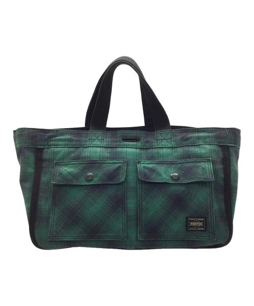 PORTER（ポーター）PORTER (ポーター) リバーシブルトートバッグ グリーンの古着・服飾アイテム