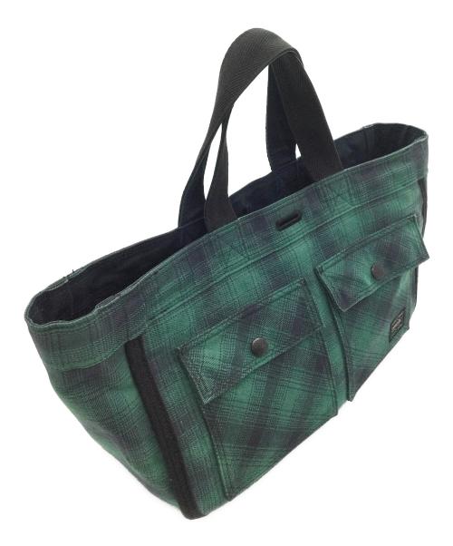 PORTER（ポーター）PORTER (ポーター) リバーシブルトートバッグ グリーンの古着・服飾アイテム