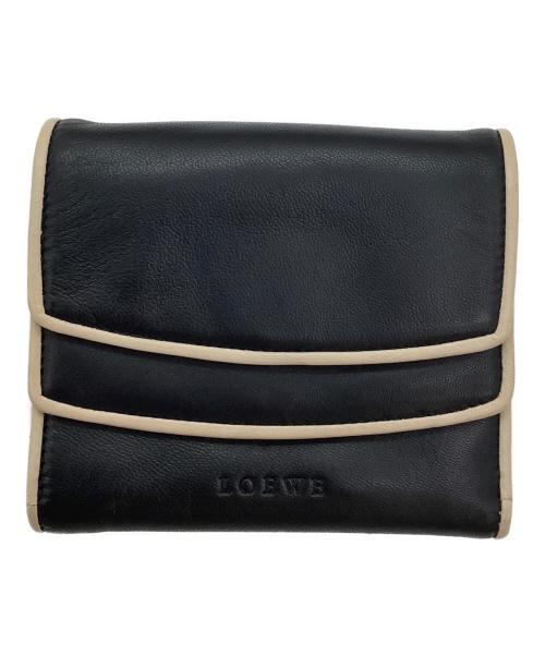 LOEWE（ロエベ）LOEWE (ロエベ) 3つ折り財布 ネイビー×グレーの古着・服飾アイテム