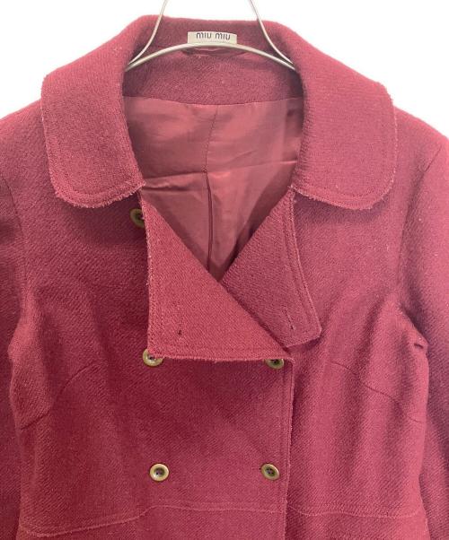 MIU MIU（ミュウミュウ）MIU MIU (ミュウミュウ) ウールコート パープル サイズ:40の古着・服飾アイテム