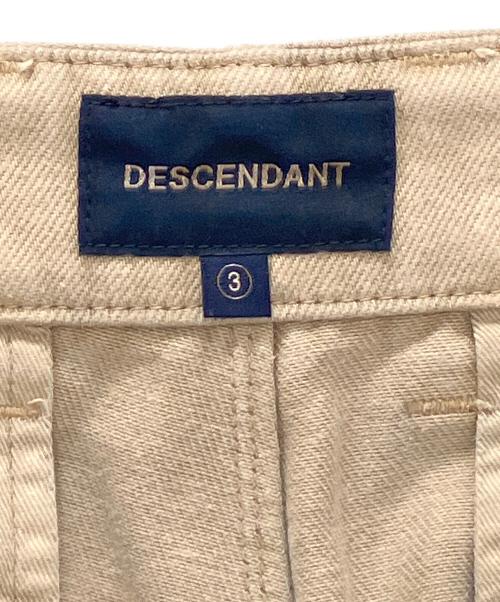 DESCENDANT（ディセンダント）DESCENDANT (ディセンダント) ワイドデニムパンツ ベージュ サイズ:3の古着・服飾アイテム