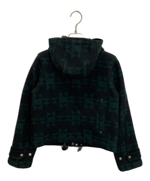 THE NORTHFACE PURPLELABEL（ザ・ノースフェイス パープルレーベル）THE NORTHFACE PURPLELABEL (ザ・ノースフェイス パープルレーベル) NPW2072N　ショートウールジャケット グリーン×ブラック サイズ:Sの古着・服飾アイテム