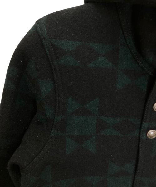 THE NORTHFACE PURPLELABEL（ザ・ノースフェイス パープルレーベル）THE NORTHFACE PURPLELABEL (ザ・ノースフェイス パープルレーベル) NPW2072N　ショートウールジャケット グリーン×ブラック サイズ:Sの古着・服飾アイテム