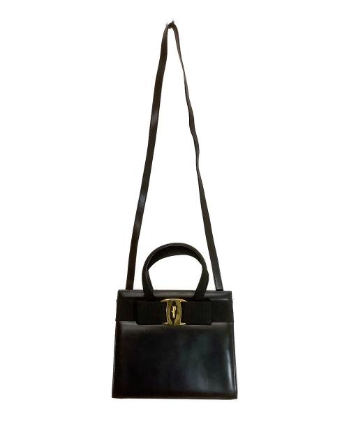 Salvatore Ferragamo（サルヴァトーレ フェラガモ）Salvatore Ferragamo (サルヴァトーレ フェラガモ) 2WAYハンドバッグ ブラックの古着・服飾アイテム