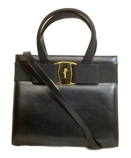 Salvatore Ferragamo（サルヴァトーレ フェラガモ）Salvatore Ferragamo (サルヴァトーレ フェラガモ) 2WAYハンドバッグ ブラックの古着・服飾アイテム